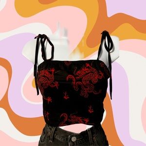 SHEIN dragon tie strap tank top tube top size medium